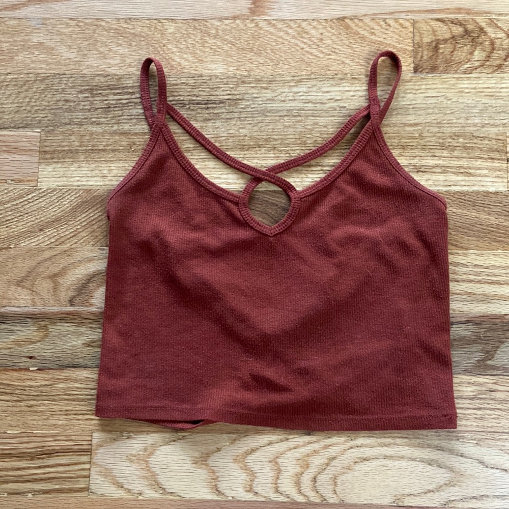 Tank top; size: small, brand: mudd, color: copper/burnt orange/bronze,